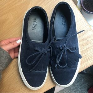 ZARA Velvety Navy Blue Sneaker